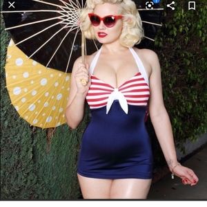 NWT Hello Sailor Bettie swimsuit Pinup Girl PUG